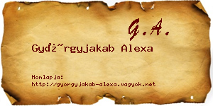Györgyjakab Alexa névjegykártya
